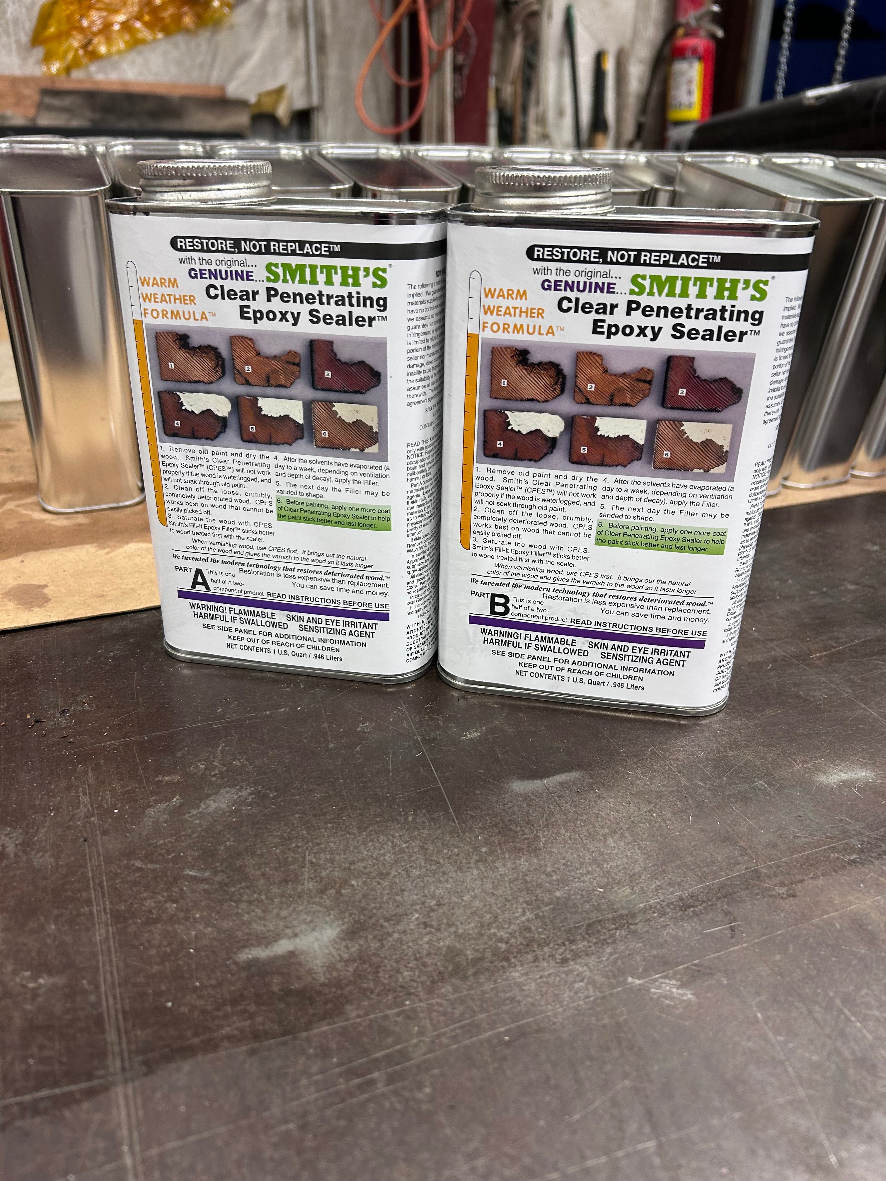 SMITH & COMPANY CLEAR PENETRATING EPOXY SEALER! 2 Quart Kit!