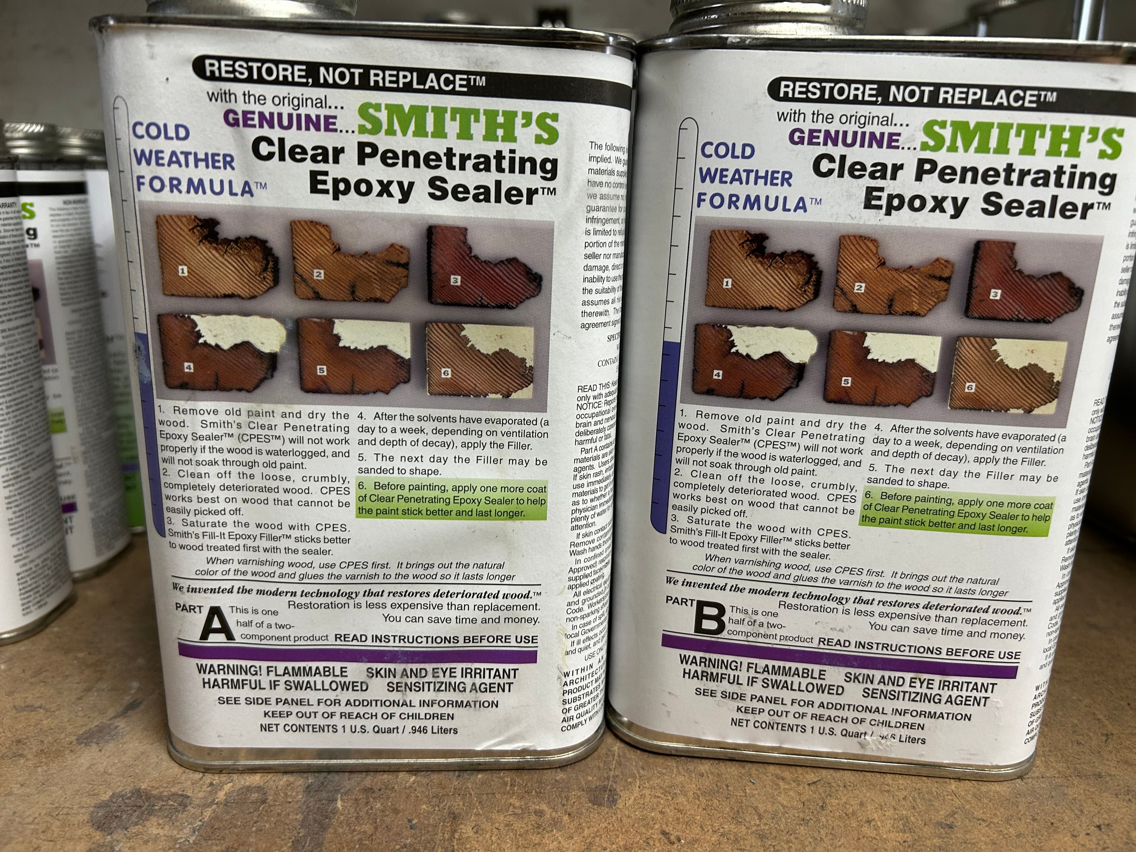 SMITH & COMPANY CLEAR PENETRATING EPOXY SEALER! 2 Quart Kit!
